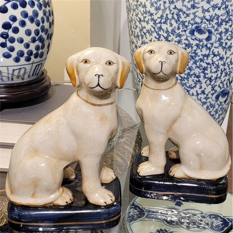 Staffordshire Reproduction Pair of Dogs Figurines - Etsy | Etsy (US)
