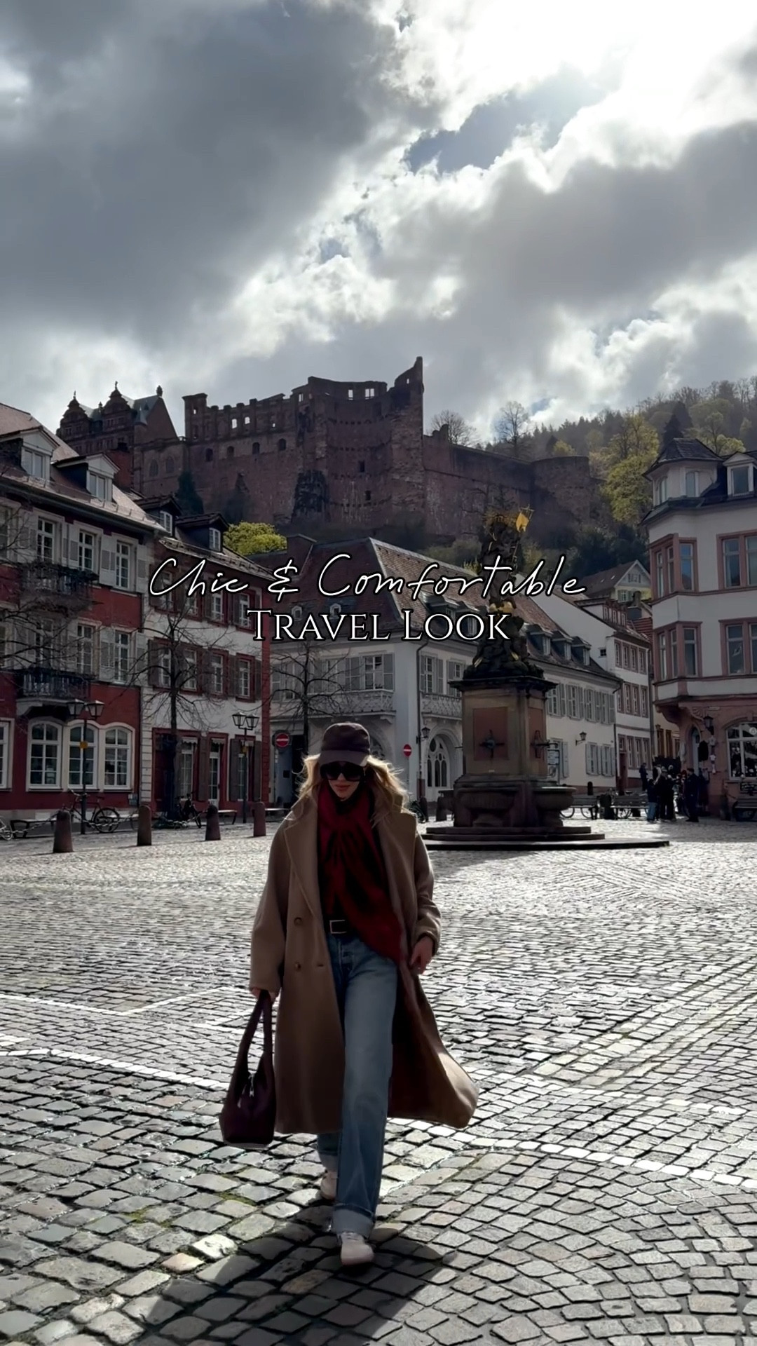 Chic and comfortable travel style, European travel look, camel coat, @Zara baseball cap, @Levi's baggy 90’s jeans, Adidas Samba sneakers, Le Tanneur dark brown handbag

#LTKSeasonal #LTKTravel #LTKOver40