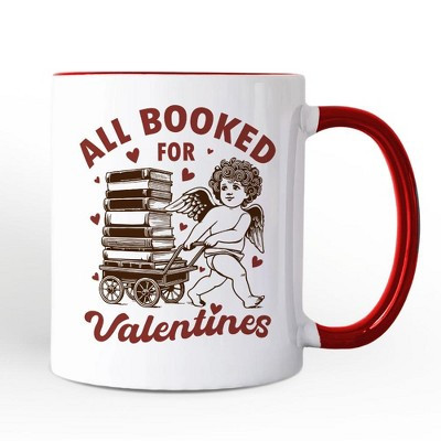All Booked For Valentines Cupid Personalized Mug, Vintage Funny Bookworm Gift with Custom Name Non Custom 12 oz | Target