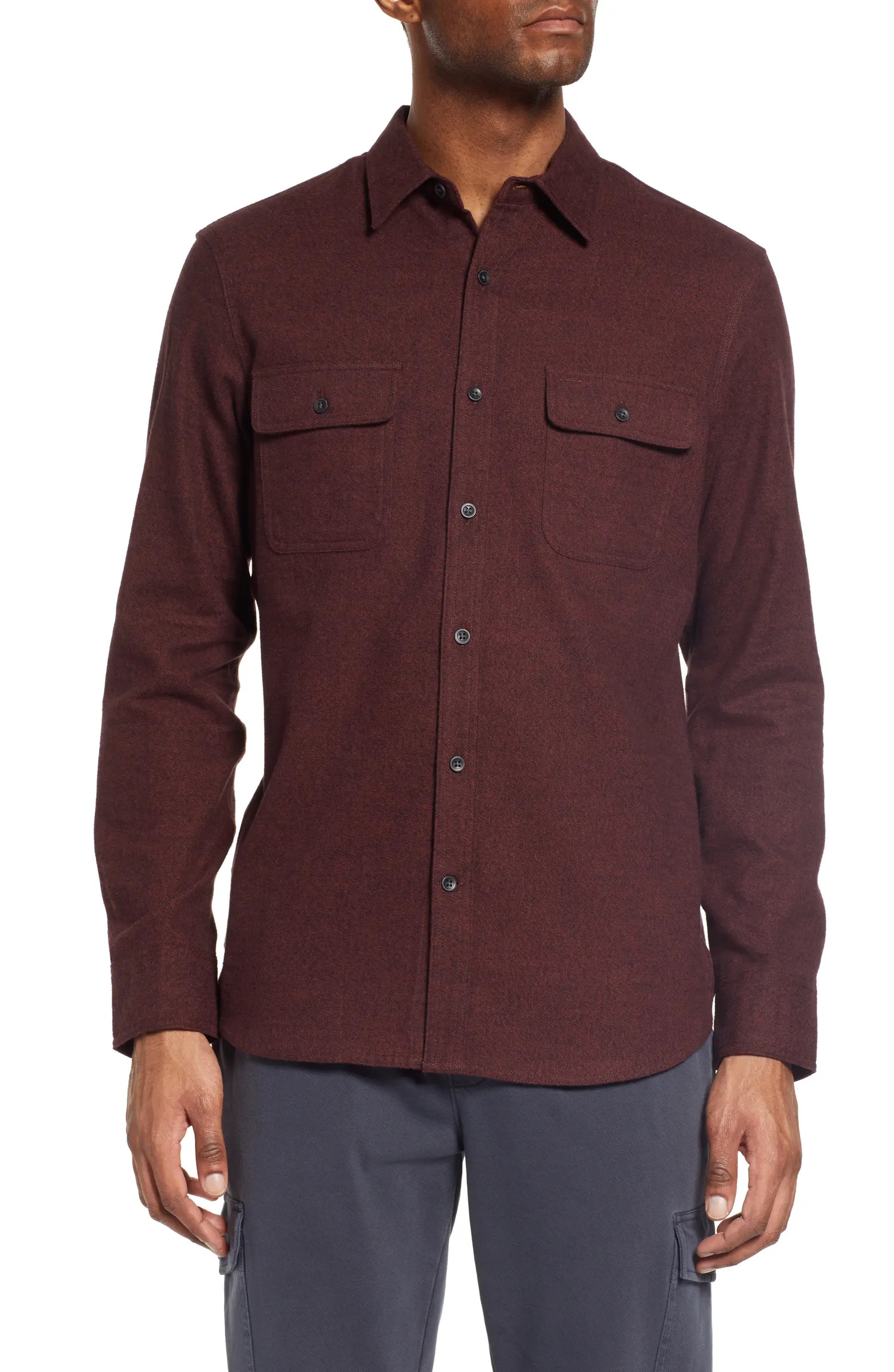 Treasure & Bond Grindle Trim Fit Flannel Button-Down Shirt | Nordstrom | Nordstrom