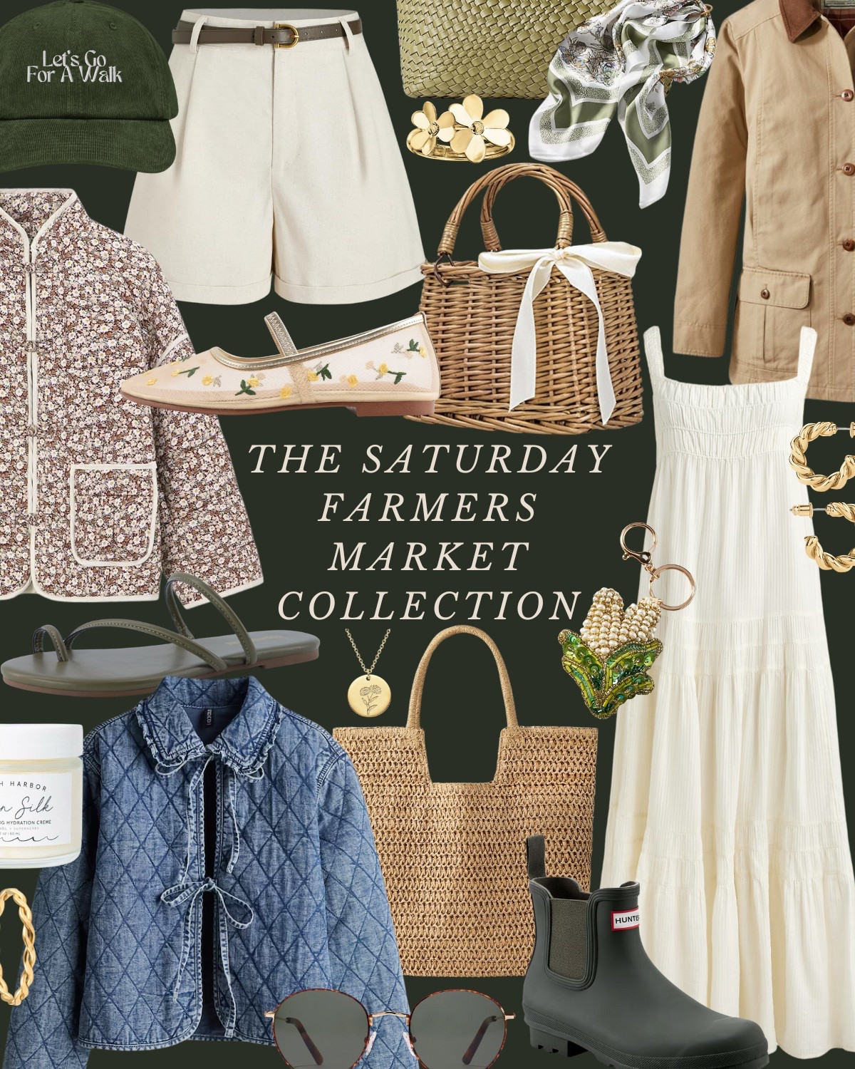 The Saturday Farmers Market Collection 🥕 For all the Farmers Market girlies living their best life in the sunshine with a pastry and coffee in hand while carrying a tote of fresh produce on their shoulder. For the ones who love a pop of color, all things gingham and a scarf in their hair or around their neck.

Anthropologie , Anthro, Amazon, Quince, mini dress, maxi dress denim jacket, chore coat, earring, socks, beauty, sunglasses, spring outfit, spring fashion, tote bag, purse, woven purse, spring break, bandanna, scarf, quilted jacket, the good state, Lauren England, gola sneakers, clutch vacation outfit, hoop, earrings, American Eagle, target target fashion, target style sneakers, veja, mini dress, floral dress, wedding guest, dress, Easter, vacation, outfit, ootd

#LTKFindsUnder50 #LTKStyleTip #LTKSaleAlert
