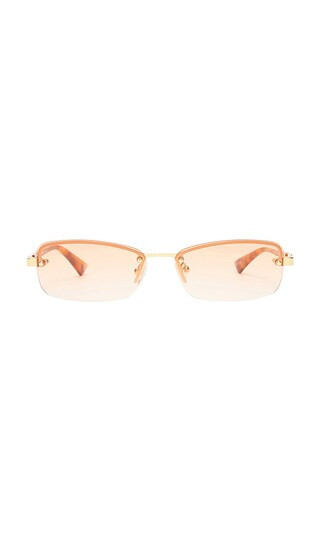 Le Specs Enigmatic Sunglasses in Metallic Gold. | Revolve Clothing (Global)