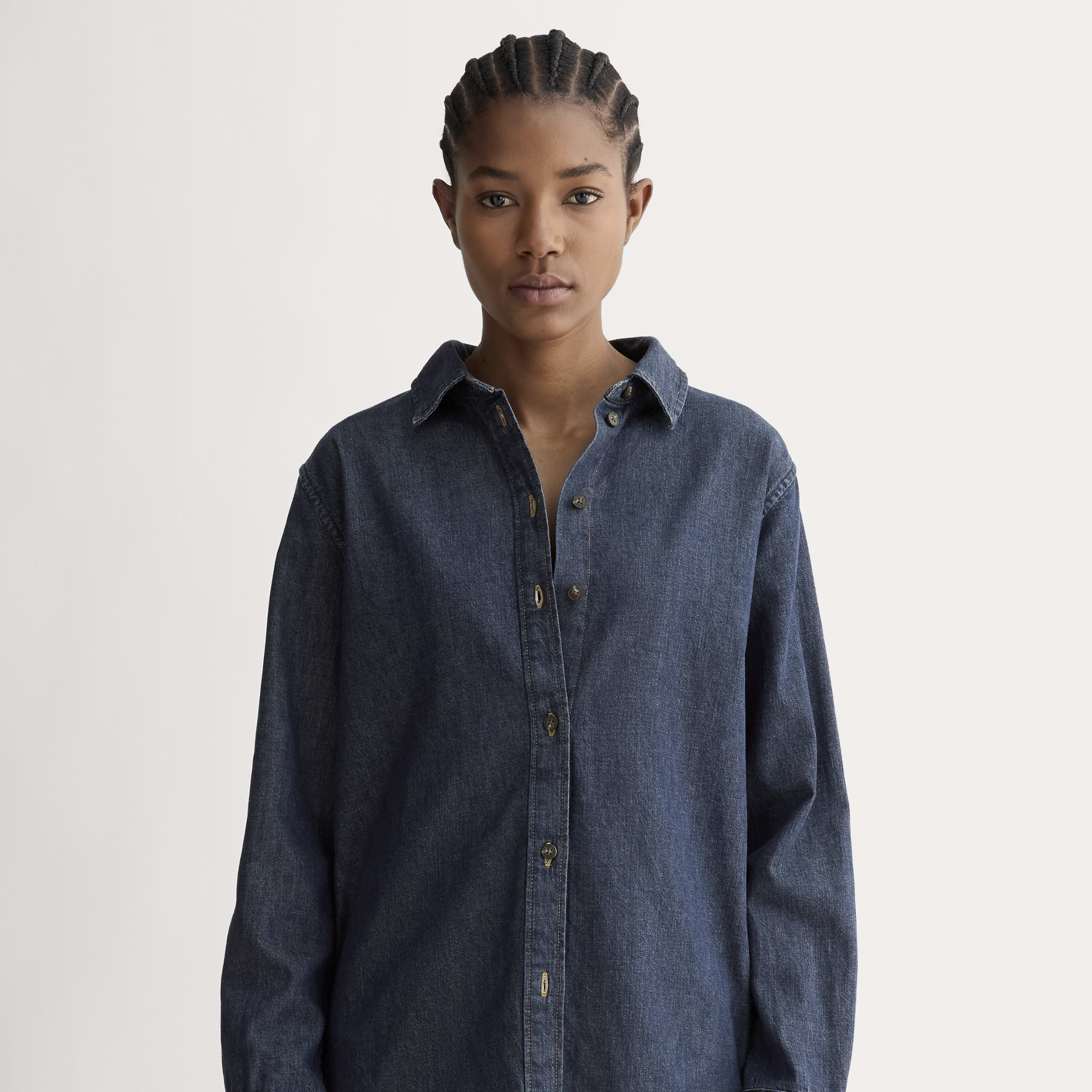 Women's Must-Have Shirt in Denim by Everlane in Dark Indigo, Size 00 | Everlane