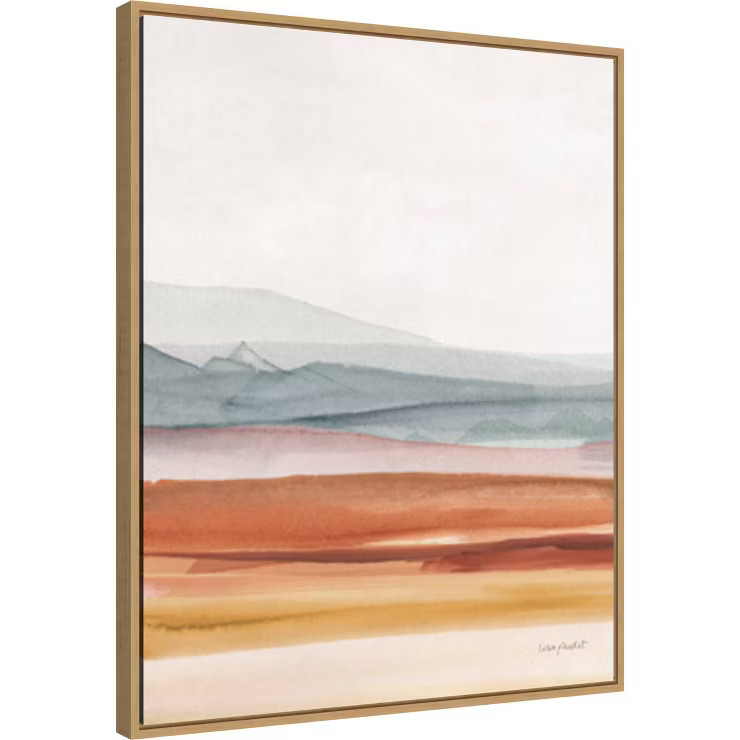 22" x 28" Sierra Hills 03 by Lisa Audit Framed Canvas Wall Art Light Brown - Amanti Art | Target