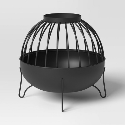 Wood Burning Cutout Round Outdoor Fire Pit Black - Threshold™: Weather-Resistant, Includes Poker | Target