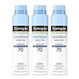 Amazon.com: Neutrogena Ultra Sheer Body Mist Sunscreen Spray Broad Spectrum SPF 70, Lightweight, ... | Amazon (US)