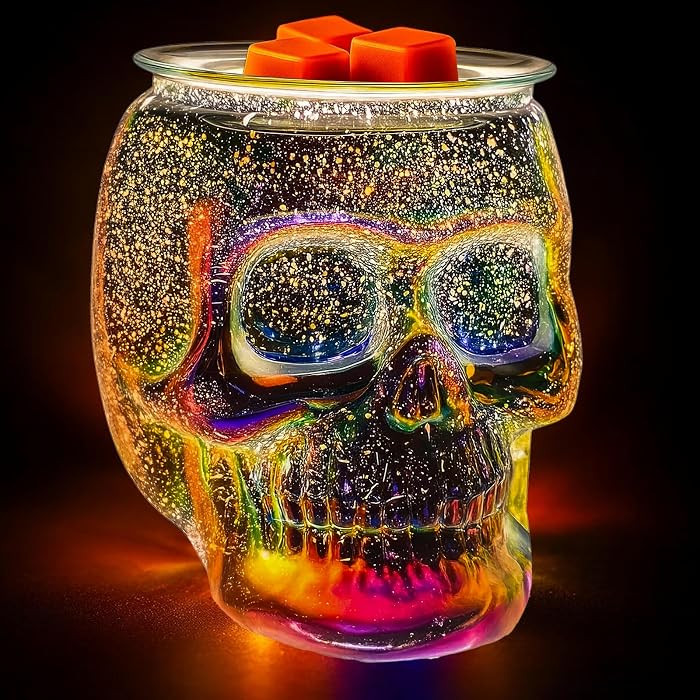 Wax Melt Warmer, Wax Warmer for Scented Wax with Light Bulb, Electric Skull Wax Burner, Halloween... | Amazon (US)