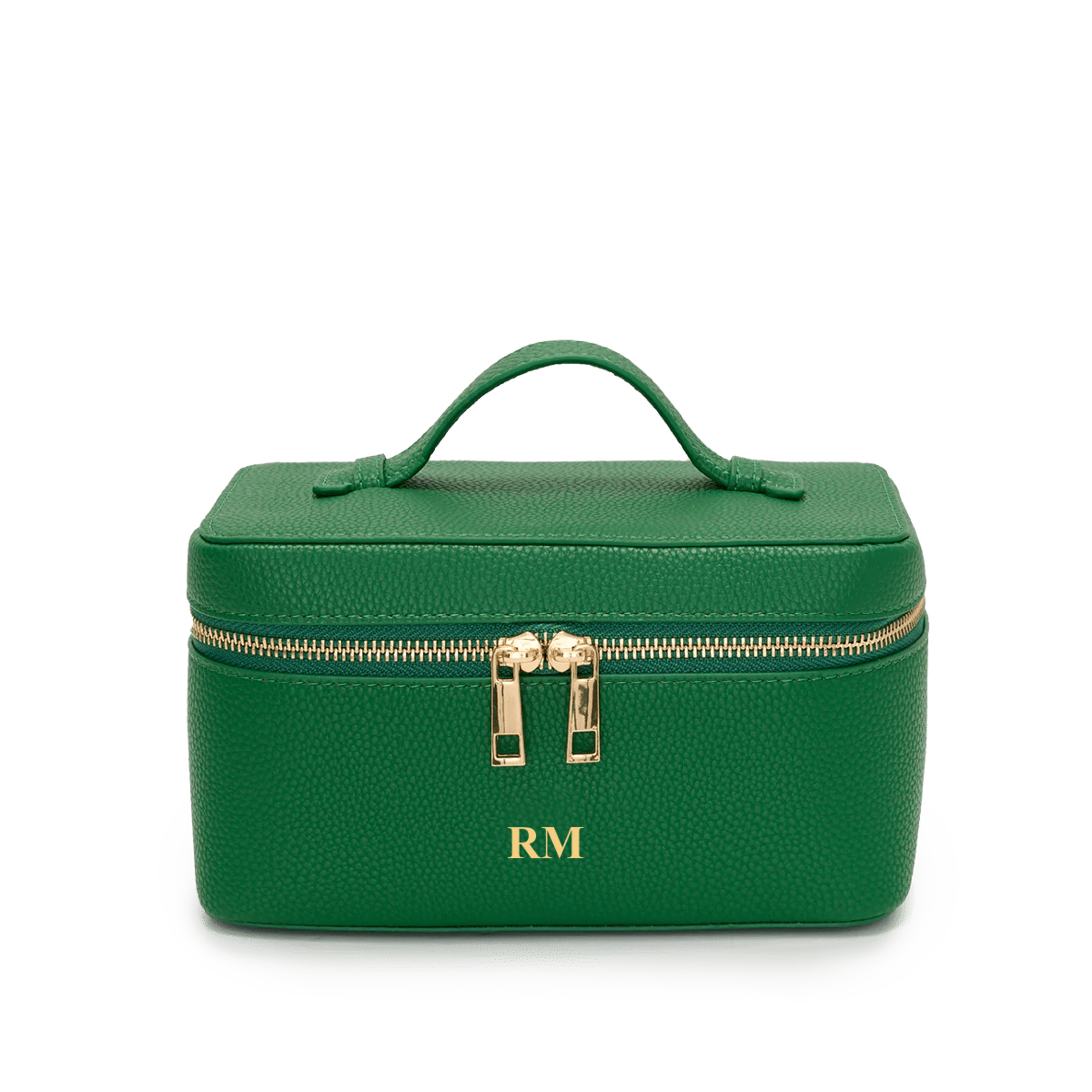 Leather Vanity Case - Emerald Green | Lily and Bean