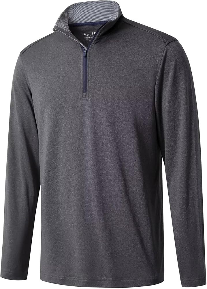 M MAELREG Quarter Zip Golf Pullover Men Dry Fit Long Sleeve Performance Wicking Mock Neck 1/4 Zip... | Amazon (US)