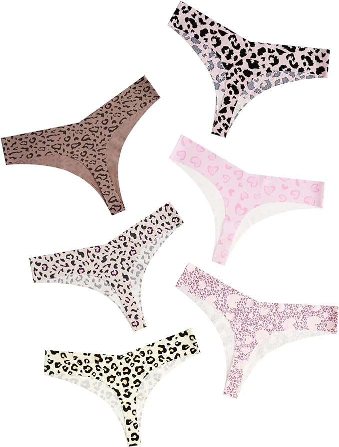 DEANGELMON Seamless Thongs for Women No Show Thong Underwear Women Comfortable Multiple Pack | Amazon (US)