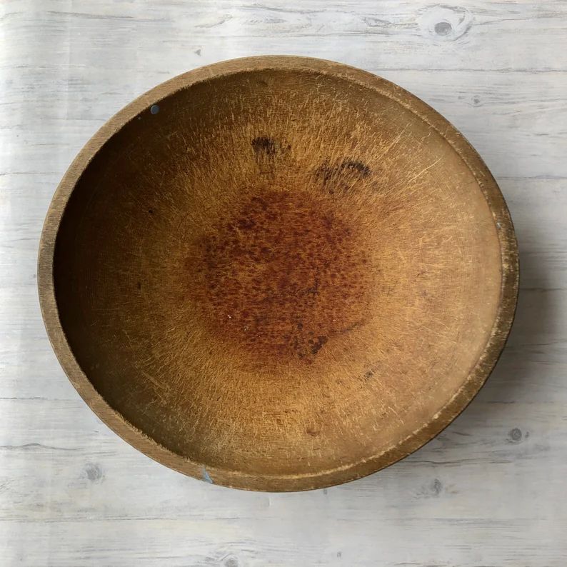 Vintage dough bowl old wooden round butter bowl modern | Etsy | Etsy (US)