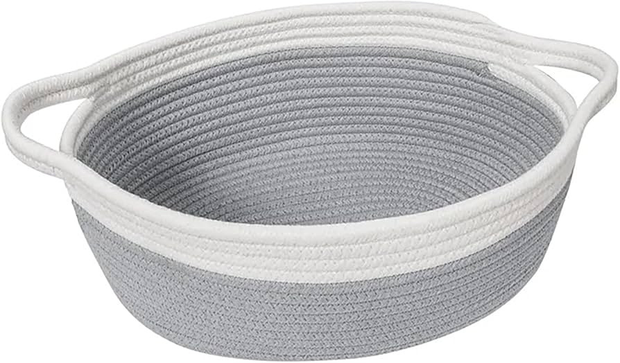 Small Dog Toy Basket, Woven Cotton Rope Basket for Cat Dog, Pet Baby Nursery Storage Bin, Empty B... | Amazon (US)