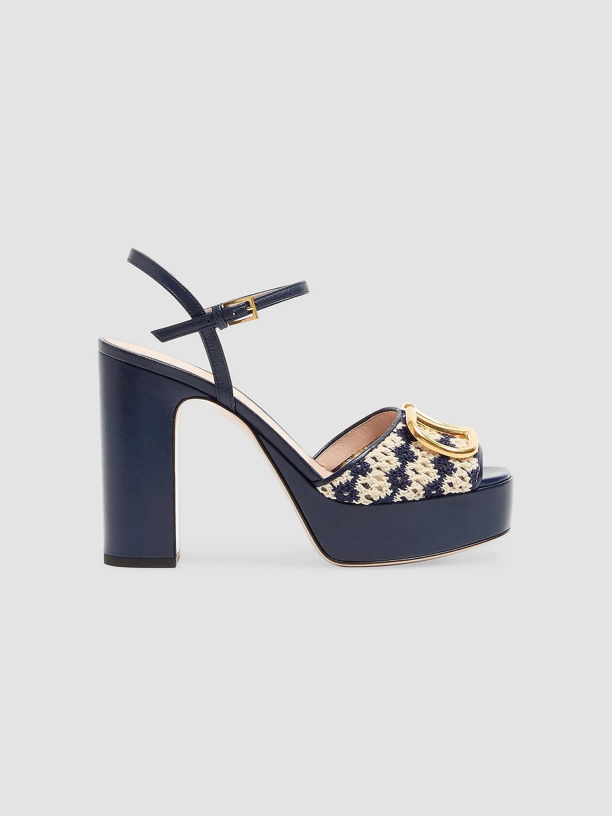 Valentino Garavani VLogo Signature Platform Sandals in Crochet Fabric 115MM | Saks Fifth Avenue | Saks Fifth Avenue