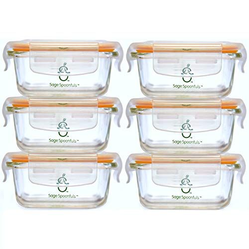 Sage Spoonfuls Borosilicate Glass Baby Food Storage Containers With Lids, Durable and Airtight, Dish | Amazon (US)