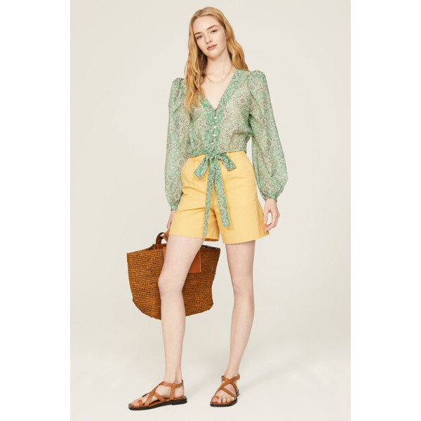 Le Superbe Get Ready Blouse green-print | Rent the Runway