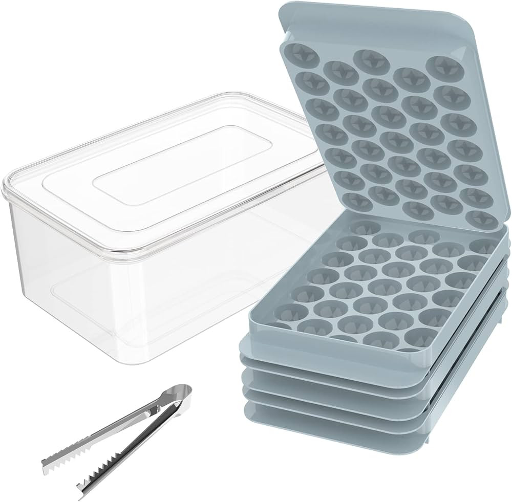 Lamesa Round Ice Cube Trays for Freezer with Cover & Bin, 3 Packs 1In Small Circle Ice Ball Maker... | Amazon (US)