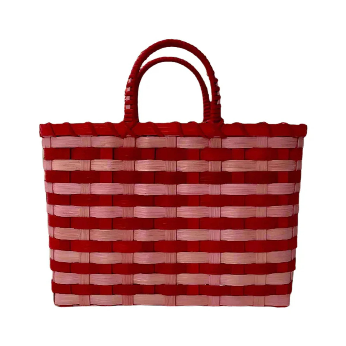 Retro-Travel Tote in Pink & Red | Over The Moon