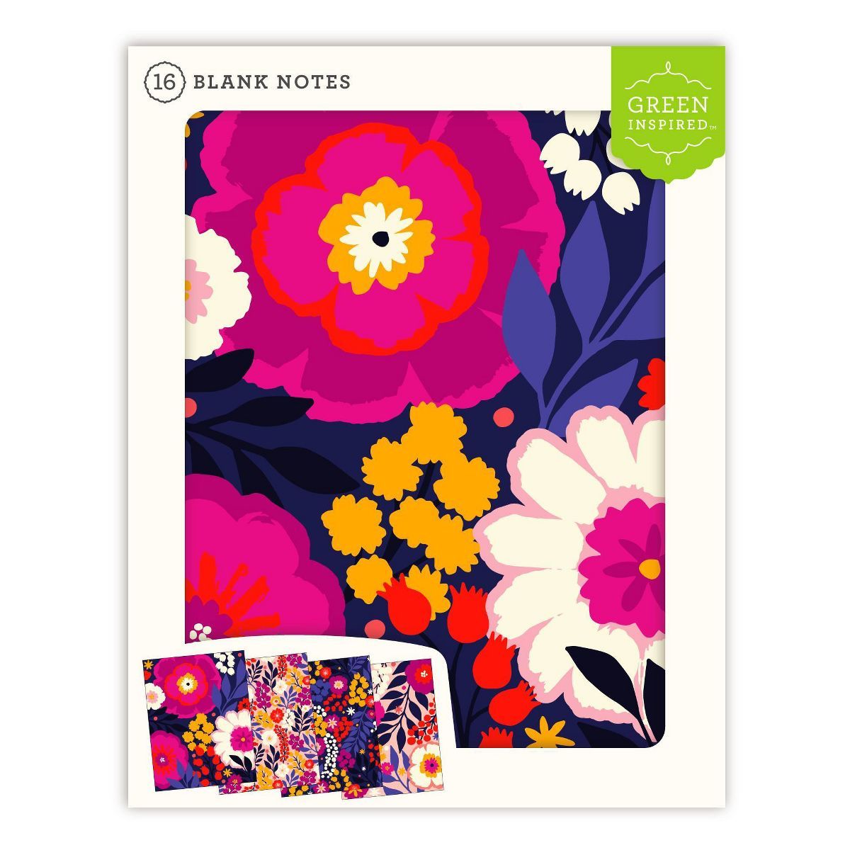 16ct Assorted Blank Note Cards Bright Bloom | Target