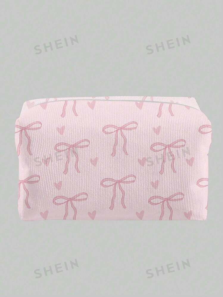 ROMWE Kawaii Butterfly Pattern Octagonal Velvet Cosmetic Bag | SHEIN