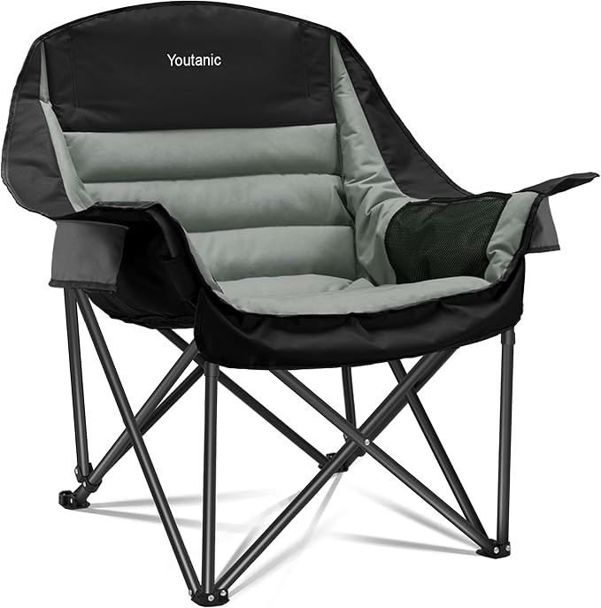 Oversized Camping Chair, Portable Folding Camping Chairs with Side Pocket, Cup Holder and Carry B... | Amazon (US)