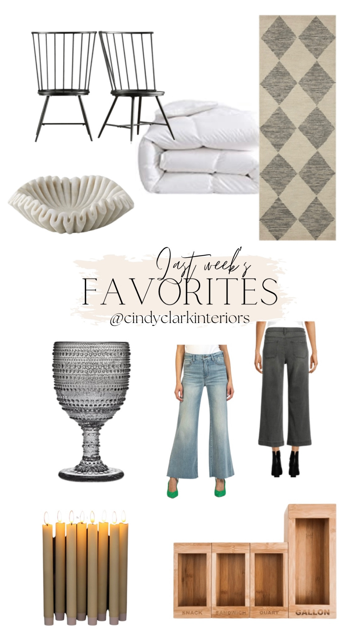 All of last week’s best sellers in one place! 

Walmart, Amazon, Etsy, marble bowl, cropped pants, goblet, rug runner, duvet insert, dining chairs



#LTKstyletip #LTKsalealert #LTKhome