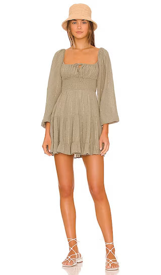 Cassidy Dress in Eucalyptus | Long Sleeve Summer Dress With Sleeves Mini Sundress Green Sundress | Revolve Clothing (Global)