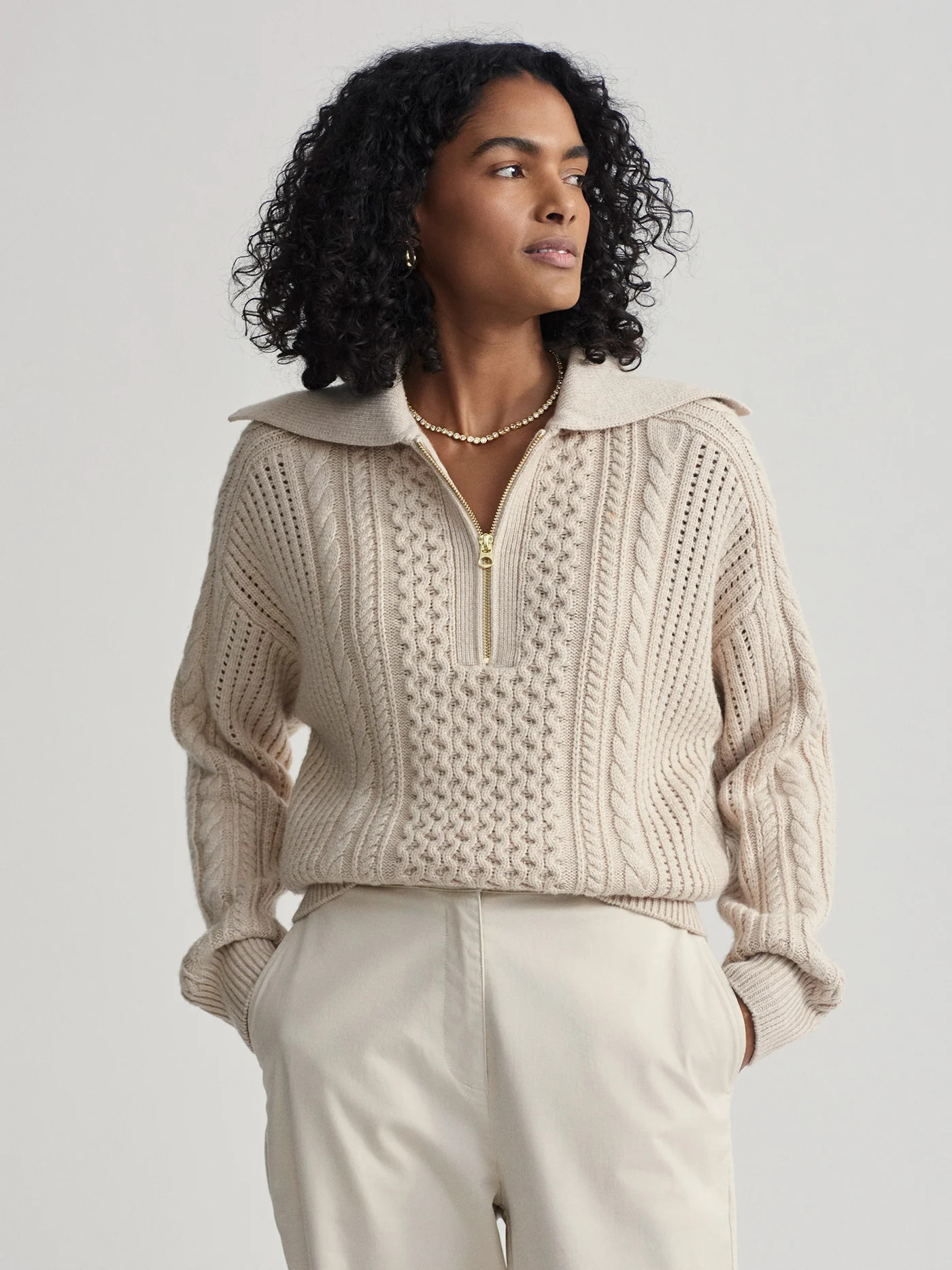 Camello Cable Knit Sweater | Varley US