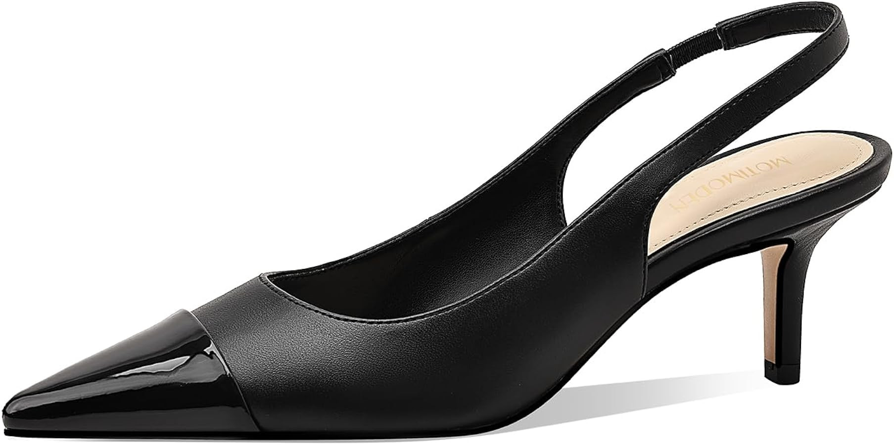 Women's Kitten Heel Slingback Pointed Closed Toe Pumps Dress Shoes for Women Low Stiletto Heels f... | Amazon (US)