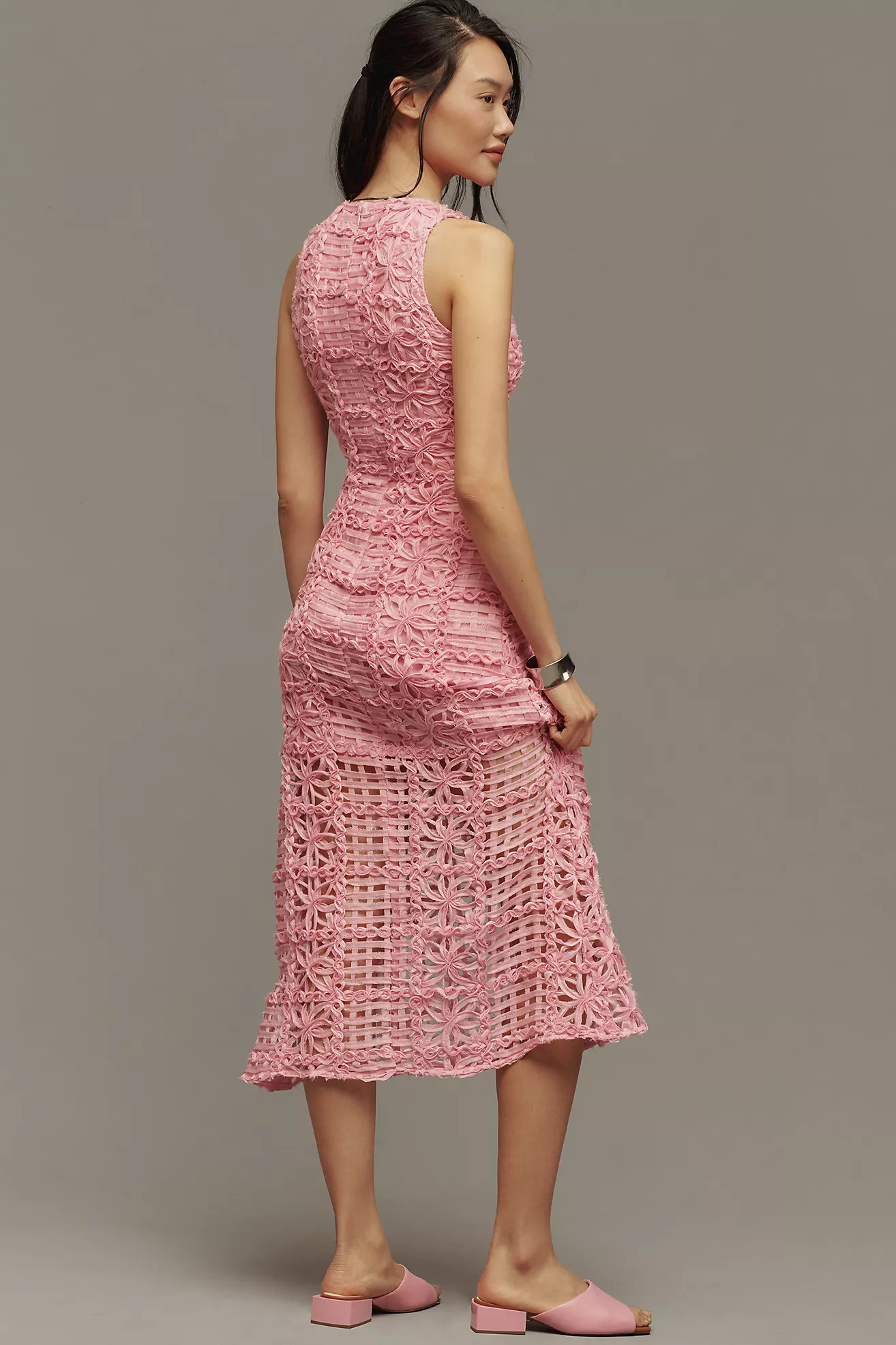 Endless Rose Sleeveless Textured Midi Dress | Anthropologie (US)