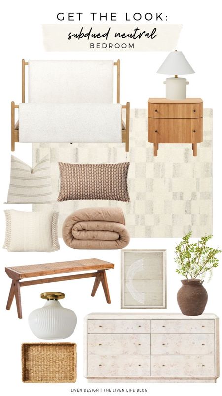 Neutral modern bedroom. Home decor. Interior design. Nightstand. Neutral decor. Striped pillow. Dresser. Modern geometric rug. Terracotta vase. Lamp. 

#LTKSeasonal #LTKhome #LTKstyletip