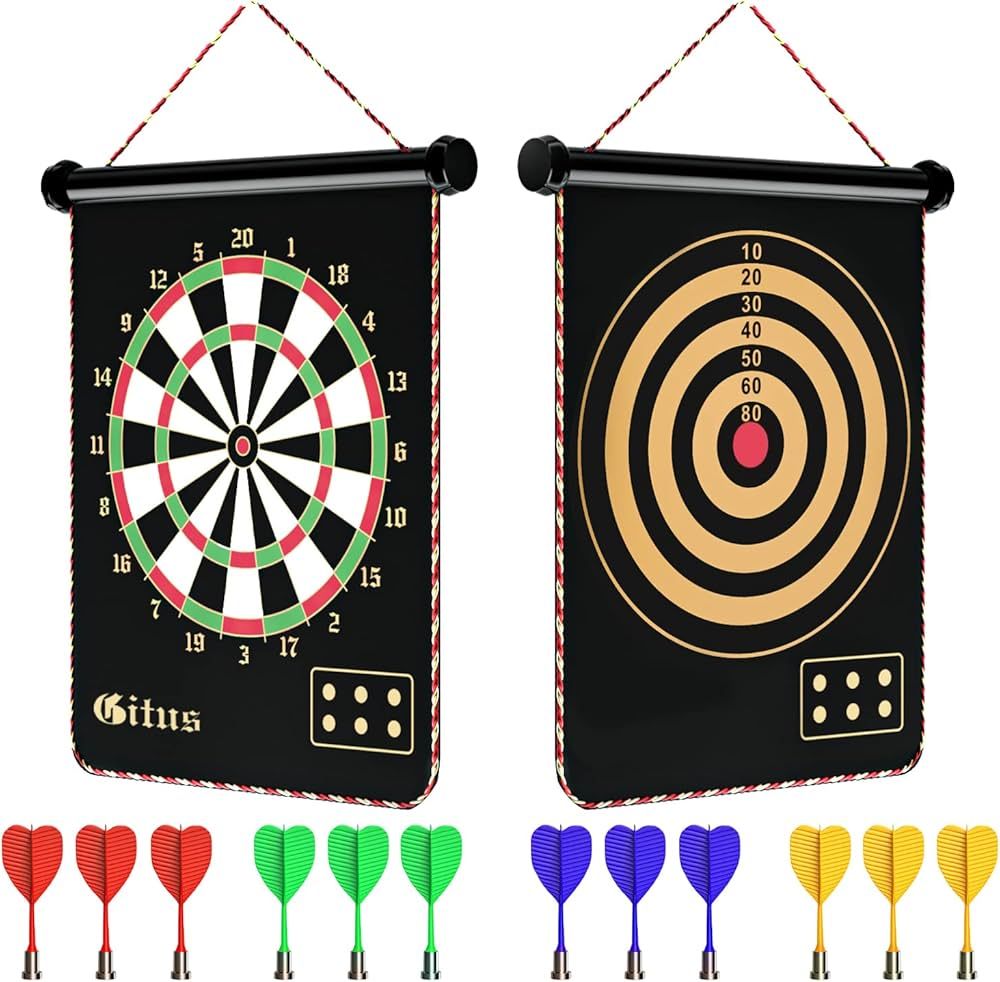 Gitus Magnetic Dart Board Indoor Outdoor Games for Kids with 12 Darts, Gifts for Teenage Boys Tee... | Amazon (US)