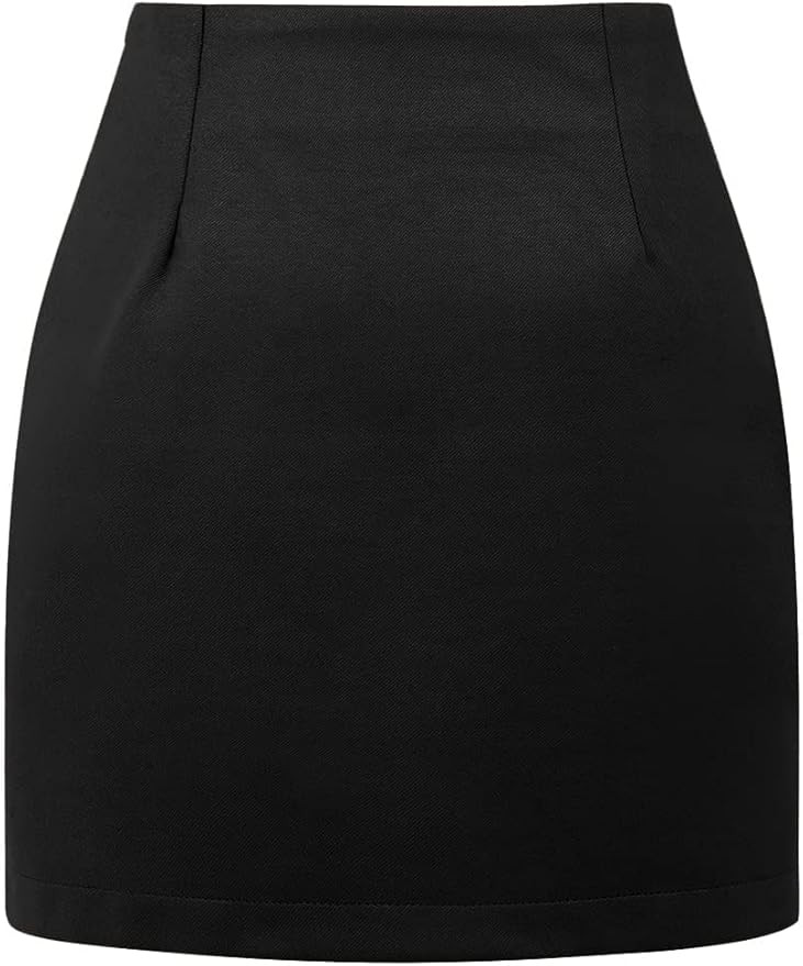 IDEALSANXUN Womens High Waist Plaid Skirt Bodycon Pencil Wool Mini Skirts | Amazon (US)
