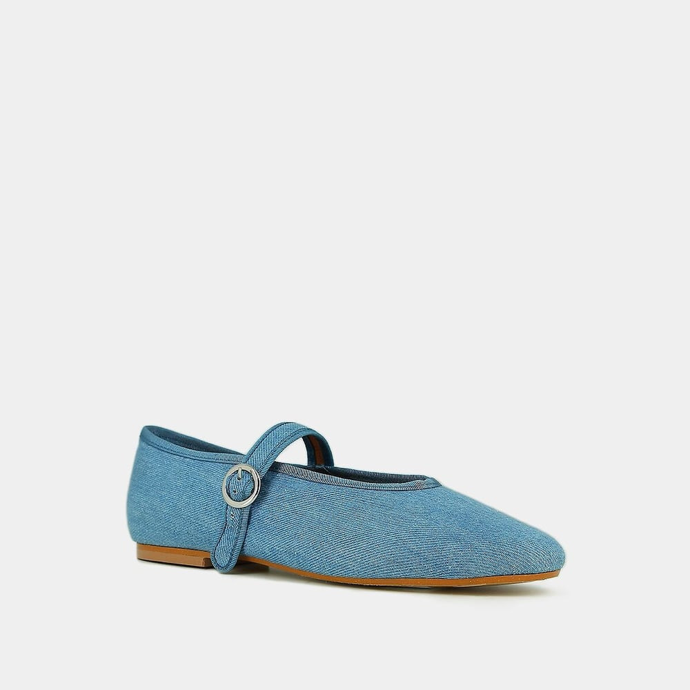 Denim Deesse Ballet Pumps, Made in Europe | La Redoute (UK)