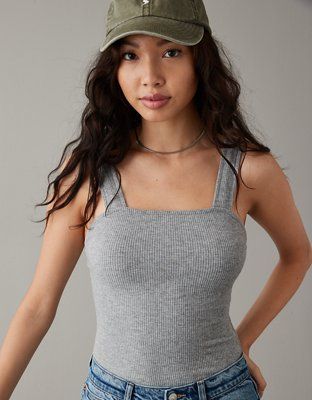 AE Square Neck Plush Bodysuit | American Eagle Outfitters (US & CA)