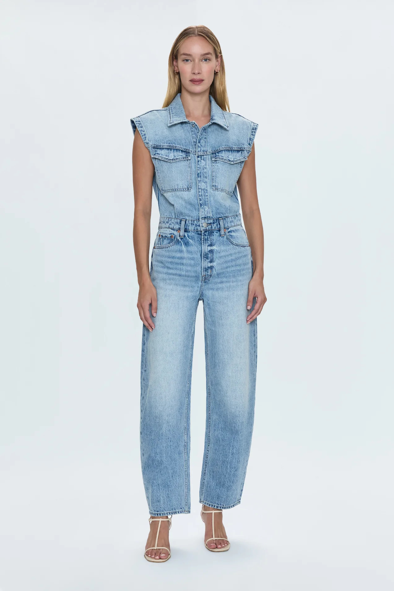 Ace Sleeveless Barrel Leg Jumpsuit - Rally | Pistola Denim