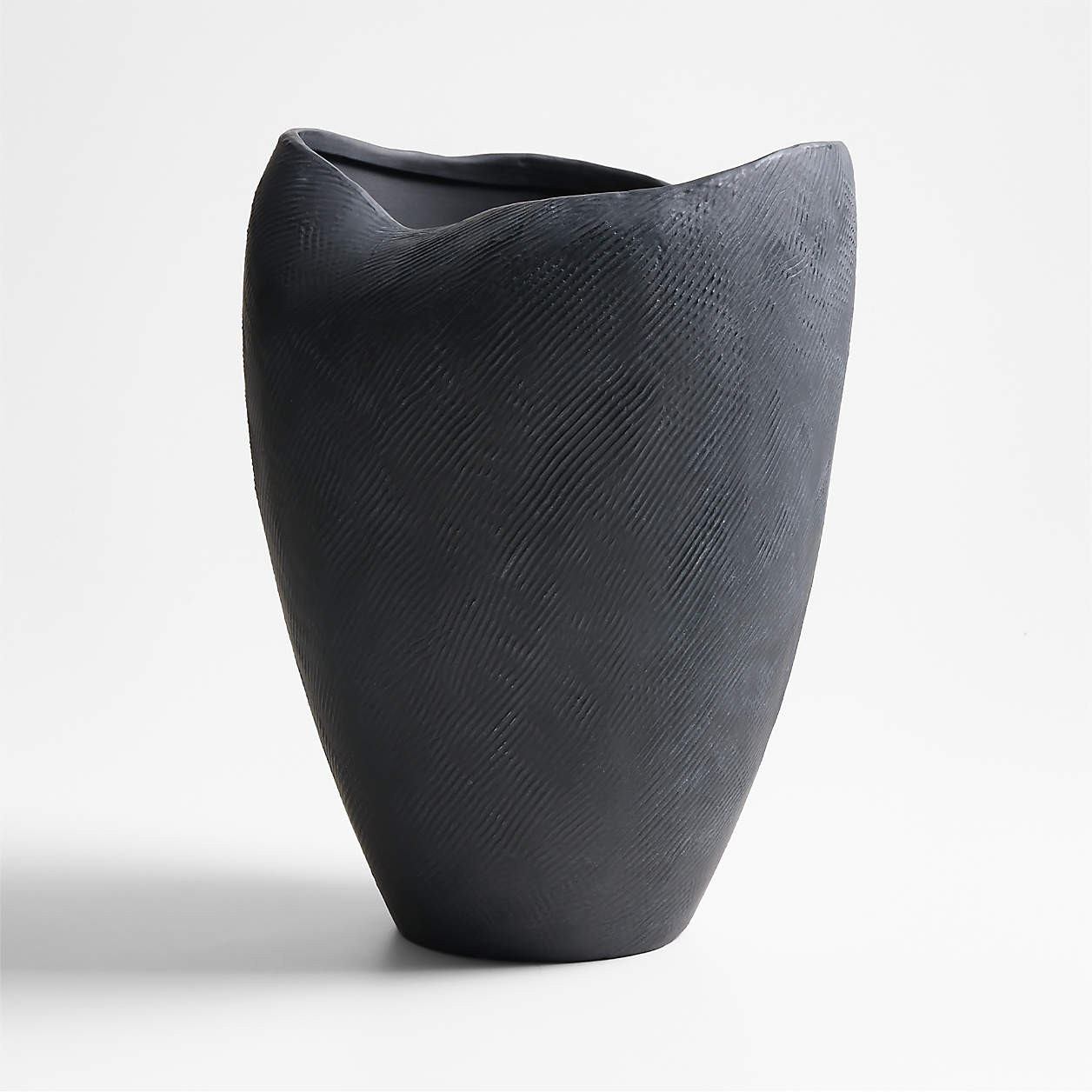 Scraffito 10" White Ceramic Vase + Reviews | Crate & Barrel | Crate & Barrel