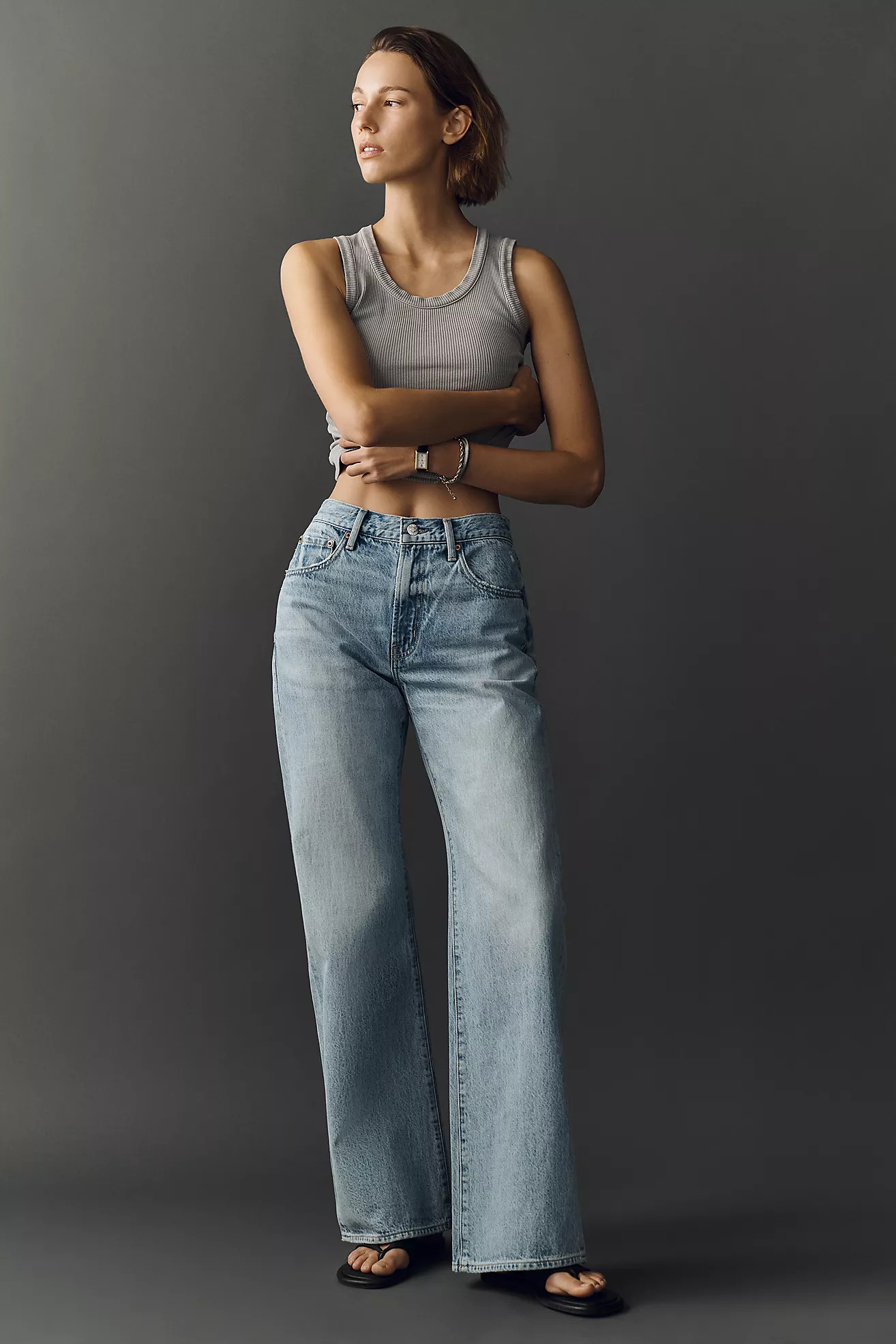 Pistola Larsen High Rise Relaxed Flare Jeans | Anthropologie (US)