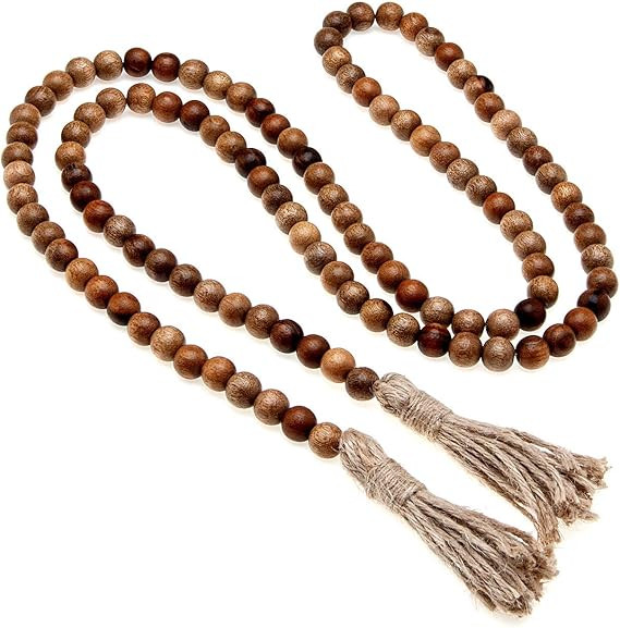 Nanalou Wood Bead Garland | Add a Touch of Boho Style to Your Farmhouse Décor with All-Natural, ... | Amazon (US)