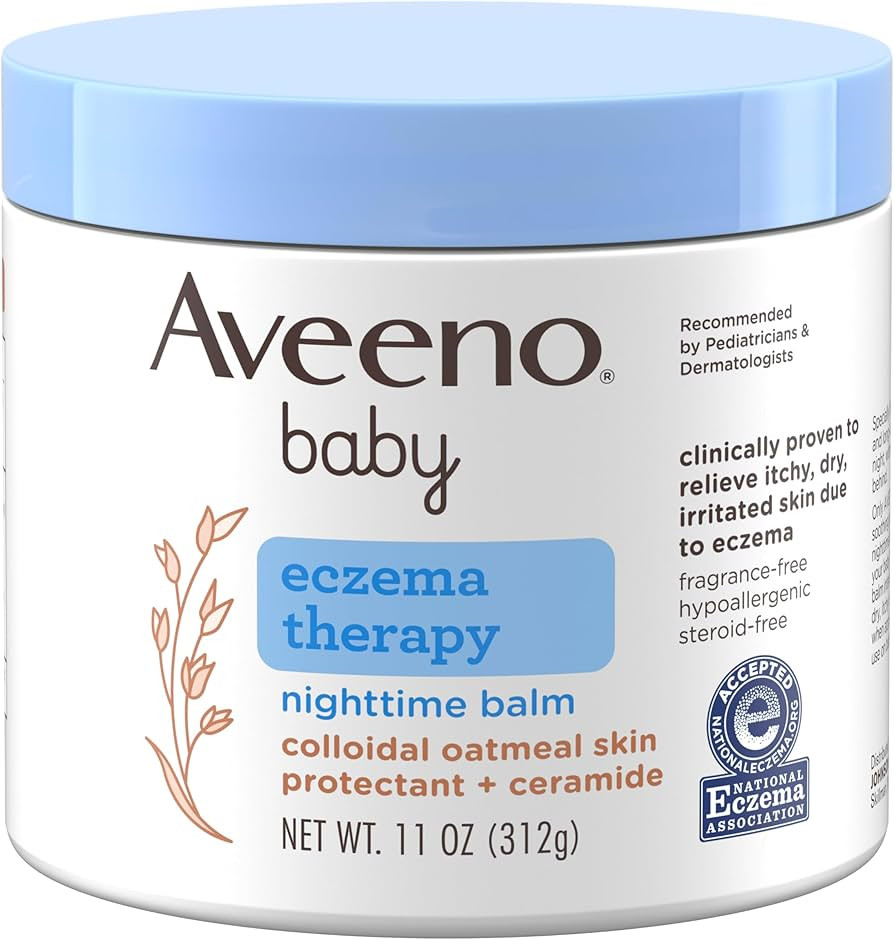 Aveeno Baby Eczema Therapy Nighttime Body Balm, Moisturizing Eczema Treatment, Ceramides, Triple ... | Amazon (US)