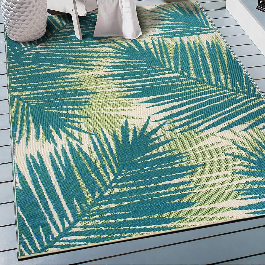 Rugshop Tropical Floral Reversible Crease-Free Waterproof Premium Recycled Plastic Outdoor Rugs f... | Amazon (US)
