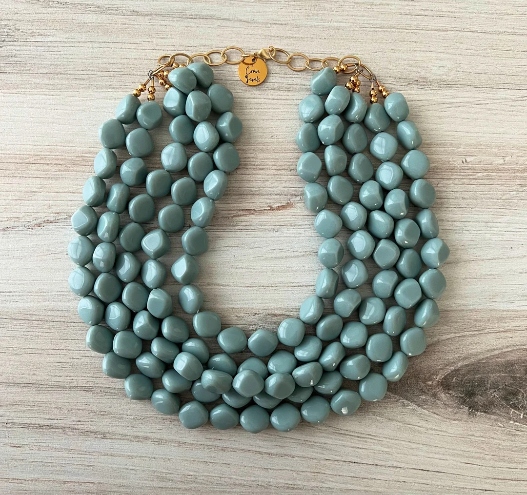 Blue Beaded Necklace – Chunky Beaded Necklace Handmade in Castle Hill Blue Bead Necklace | Etsy (US)