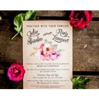 Rustic Wedding Invitation Vintage Wedding Invitation Rustic Wedding Invitation Floral Wedding Invitation flowers floral pink boho The Hardy | Etsy (US)