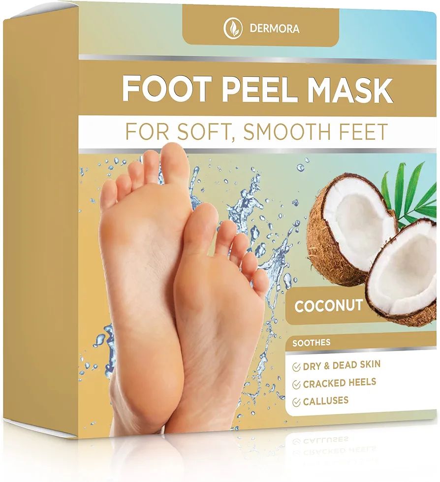 DERMORA Exfoliating Foot Peel Mask for baby soft feet, Dry, Cracked, Callus, Dead Skin Remover Co... | Amazon (US)