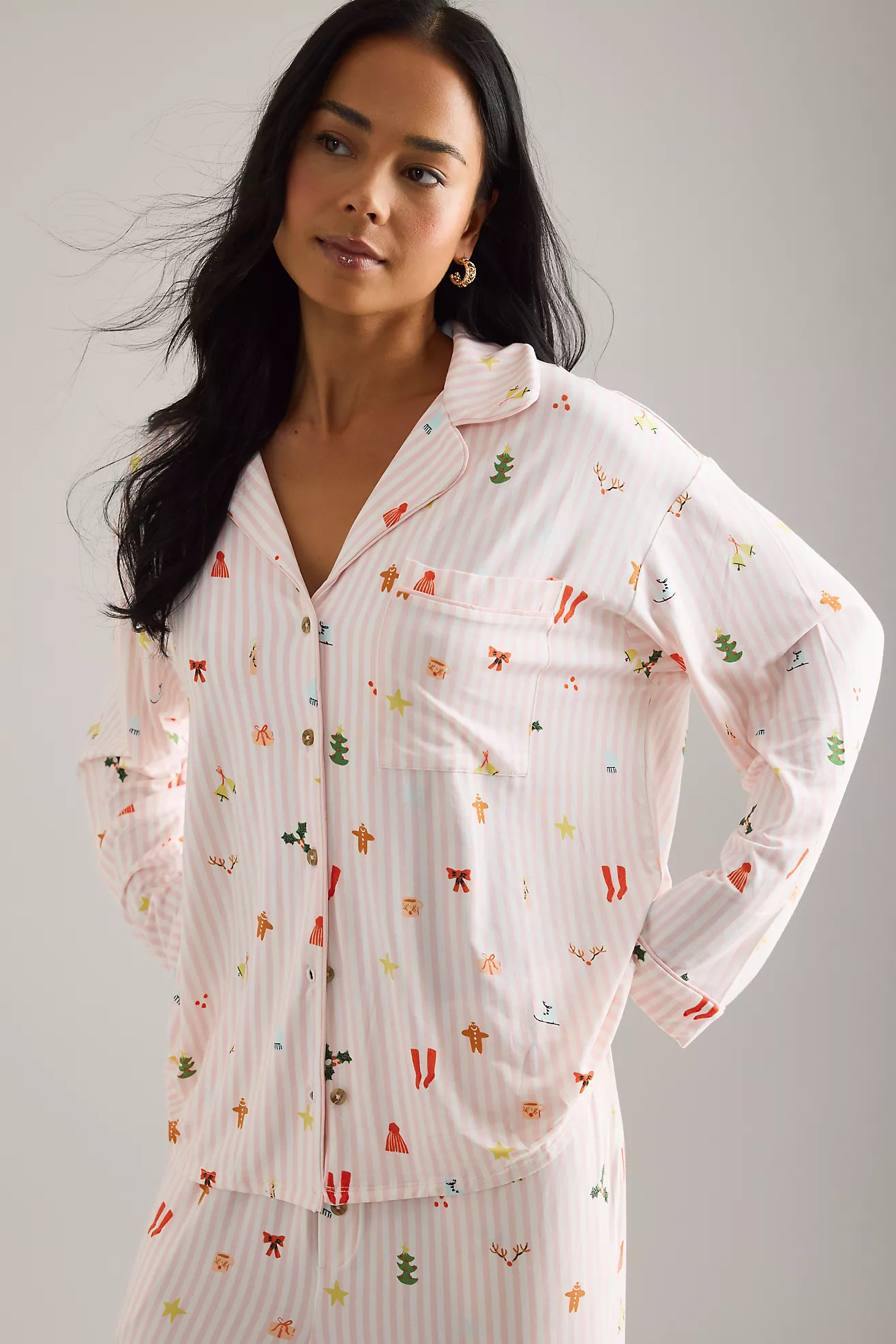 The Briar Piped Long-Sleeve Pyjama Shirt | Anthropologie (UK)