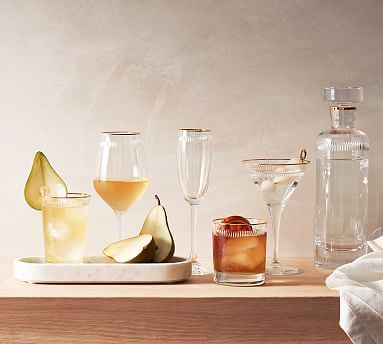 Etched Gold Rim Glassware Collection | Pottery Barn (US)