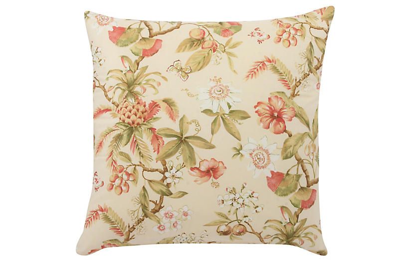 Alli 22x22 Pillow, Green/Beige | One Kings Lane