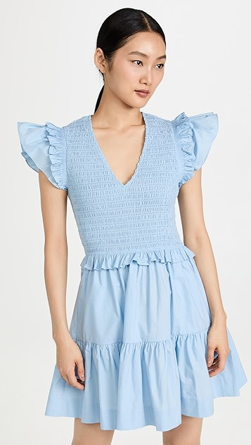 Phoebe Cotton Flutter Sleeve Smocked Dress | Shopbop