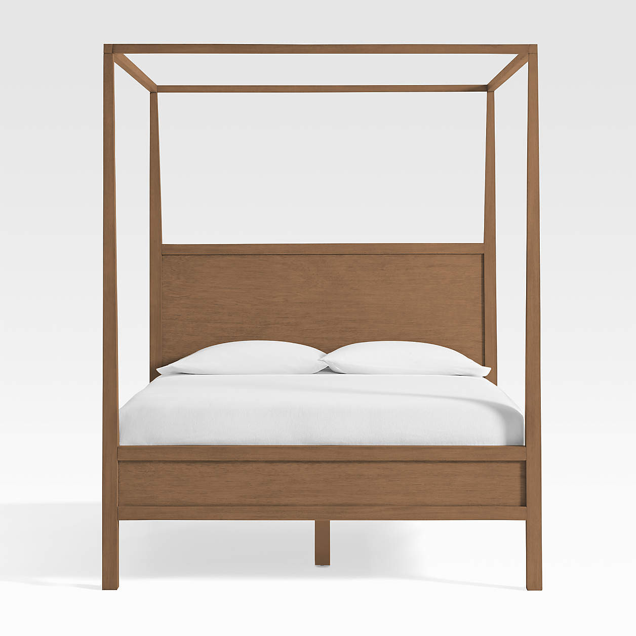 Keane Solid Driftwood Queen Canopy Bed + Reviews | Crate & Barrel | Crate & Barrel