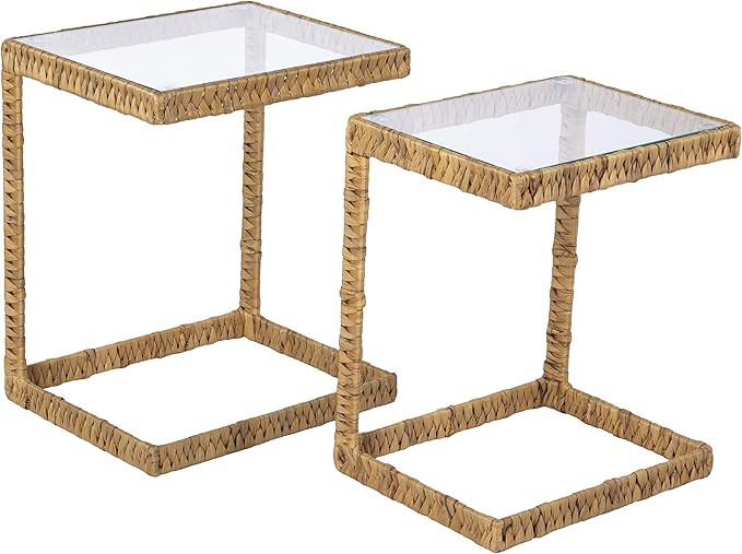 SEI Furniture Ismaya Water Hyacinth C Tables – 2pc Set, Natural | Amazon (US)