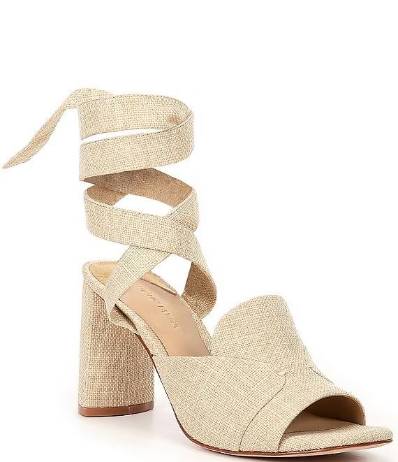 Margey Linen Ankle Wrap Dress Sandals | Dillard's